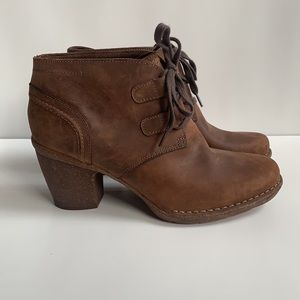 Brown leather ankle boots (NWOT)